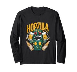 Cafetera divertida de cerveza Hopzilla Manga Larga