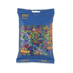 Hama 201-54 - Pacote de 3000 contas de cores transparentes, cor / modelo sortido