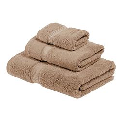 Superior - Conjunto de toalhas de algodão de 900 g/m2, cor café com leite, 3 peças
