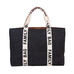 Childhome, Family Bag, tygväska, resväska/helg, stor kapacitet, avtagbar påse ingår, signaturkollektion, svart