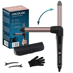 Cecotec SurfCare TwistWaves Manual Cable Curlers 25mm Rizador with a 90 Degree codo, Thermal guante, estuche and 2 Clips for Comfort of use