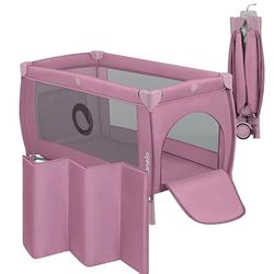 lionelo Stefi Plus 2 en 1 Cuna de Viaje y corralito de bebé de hasta 15 kg con Acceso Lateral con Cremallera, colchón de Espuma