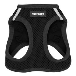 Best Pet Supplies Voyager Step-In Air - Arnés de Malla Apta para Todo Tipo de Clima, Tipo Chaleco y fácil de Poner para Perros pequeños y medianos (Color Negro), Talla XXS