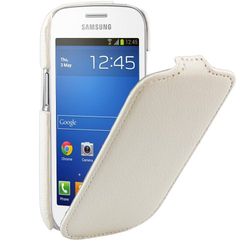 xubix PREMIUM ultradun leren flip case Samsung Galaxy Trend LITE S7390 case wit ("ALLEEN LITE, NIET S7560")