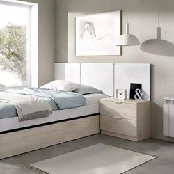 Dmora Croda Headboard, Headboard for Bedroom, 157 x 34 x H 96 cm, White and Oak