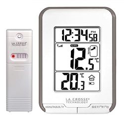 La Crosse Technology WS6810 Station de températures intérieure/extérieure -Blanc et Taupe