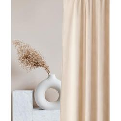 room99 Rideau en Velours avec œillets argentés Charmy 140 x 280 Largeur x Hauteur, Décoration de fenêtre, Rideau Thermique Isolant Anti Froid et Chaleur pour Salon Crème, 1 pièce