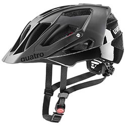uvex quatro cc - veilige mtb-helm voor dames en heren - individueel verstelbare pasvorm - verstelbaar vizier - all black - 52-57 cm