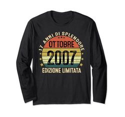 Regalo Ragazzo 17 Anni Compleanno Annata 2007 Ottobre 2007 Maglia a Manica