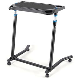 CXWXC Indoor Cycling Desk - Adjustable Height Bike Deak Laptop Stand Non-Slip Surface - Portable Bike Trainer Fitness Desk with Lockable Wheels