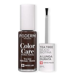 PODERM - MICOSI DELLE UNGHIE | Smalto colorato TEA TREE | Prevenzione e trattamento delle unghie gialle/danneggiate dalla MICOSI | TRATTAMENTO E COLORE | Mani/Piedi | Swiss Made