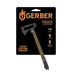 Gerber Hacha para exteriores, Downrange Tomahawk, Con cabeza de martillo y palanca, Incluye funda, Compatible con MOLLE, Material: acero 420HC, Longitud: 48,9 cm, Peso: 862 g (sin funda), 30-000715