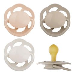 nip - Cherry Green Newborn | 0-2 maanden | Voedselvriendelijke babyfopspeen met populaire schijfvorm voor pasgeborenen. Duurzame fopspeen gemaakt van natuurlijke grondstoffen | 4 stuks, oranje/bruin