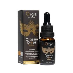 Gotas Estimulantes con Efecto Vibrador para el Clítoris – Orgasm Drops Vibe! | Gel Íntimo Besable con Sensaciones de Calor, Frescor y Vibración Instantánea | Sabor Melocotón en Almíbar | 15ml
