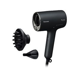 Panasonic EH-NA0J Asciugacapelli nanoe MOISTURE+ e Minerale, if Design Award 2023, Diffusore e Bocchetta Concentratrice, Modalità Alternata Calda e Fredda, Cura della Pelle, Potenza 1600W, Nero