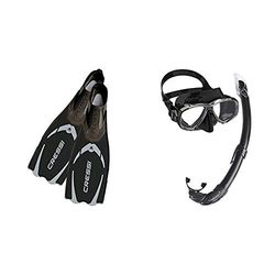 Cressi Pluma Palme de Plongée/Natation+ Cressi Perla Mare Premium Kits de Randonnée Aquatique