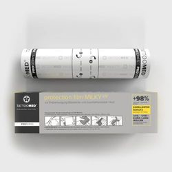 TattooMed Pellicola protettiva UV MILKY – 98% protezione UV e traspirante per pelle tatuata, rotolo (2 m x 20 cm)