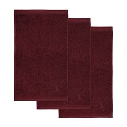 Möve 3er set Superwuschel guest towel 30 x 50 cm made of 100% cotton, burgundy