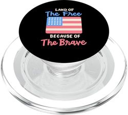 Tierra de los libres por el valiente 4 de julio EE.UU. Niños PopSockets PopGrip para MagSafe