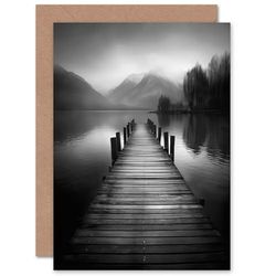 Artery8 The Jetty on the Lakeside for Him or Her Man Woman Birthday Thank You Get Well Soon Blank Art Greeting Card