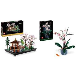 LEGO 10315 Icons Il Giardino Tranquillo, Kit Giardino Botanico Zen per Adulti & Icons Orchidea, Set Collezione Botanica Piante Artificiali