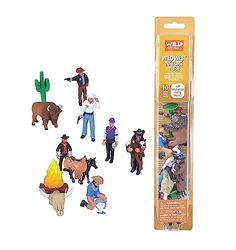 Wild Republic Nature Tube Wilde Westen, 10 soorten wilde westen, miniatuurdieren, kerstcadeau voor kinderen, verzamelfiguren, geweldig voor interactief spel