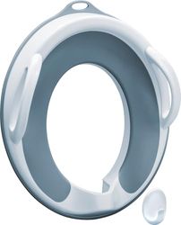 ABUS JC8700 MALTE - Asiento de inodoro infantil con asas, antideslizante y adaptable al asiento del inodoro, color blanco/gris