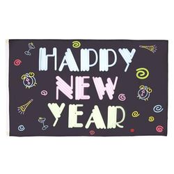AZ FLAG Vlag "Happy New Year" 90 x 60 cm – Vlag Happy New Year – Nieuwjaar 60 x 90 cm – vlaggen