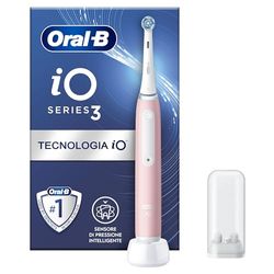 Oral-B Spazzolino Elettrico Ricaricabile iO 3N, Sensore di Pressione, Timer Anello Luminoso, 3 Modalità di Spazzolamento, 1 Testina, 1 Spazzolino, Rosa, Idea Regalo