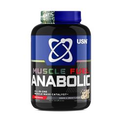 USN Muscle Fuel Anabolic Cookies et Crème Tout-en-un Shake de Protéines en Poudre (2kg) : Poudre protéinée anabolique pour la prise de muscle - Nouvelle formule améliorée.