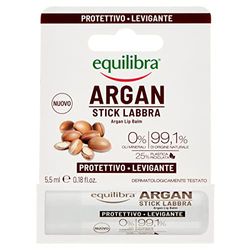 Equilibra Viso, Argan Stick Labbra, Balsamo Labbra ad Azione Protettiva per Labbra Morbide e Setose, con Olio di Argan Protettivo e Levigante, e Vitamina E Antiossidante, 5,5 ml