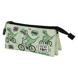 Oh My Pop! Dinorrr-2.0 FAN Triple Pencil Case, Green