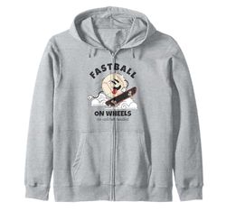 Divertente palla da baseball su ruote senza bisogno di acchiappatoio Felpa con Cappuccio