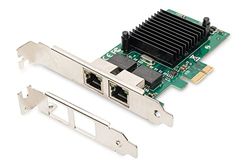 DIGITUS IO-kort – PCIe – RJ45 nätverkskort – 2-port – Gigabit Ethernet – 1 Gbit/s – PCI-Express