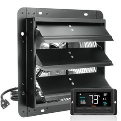 VEVOR Afvoerventilator, 305 mm, temperatuur-vochtigheidsregelaar, EC-motor, 904 CFM, wandventilator met variabele snelheidsregeling voor wandmontage, ventilatie en koeling voor kassen, garages