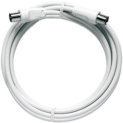 Axing BAK 999-80 BK-aansluitkabel Class A coaxkabel met IEC-stekker en bus voor kabeltelevisie 10 m wit