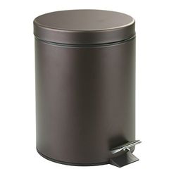 iDesign 44211EU Stalen pedaalemmer met emmerinzet voor badkamer, keuken, kantoor, staal, brons, 20,32 x 0,254 x 28 cm
