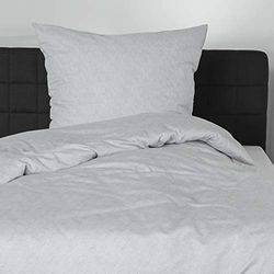 Bierbaum - Sängkläder i mako-bomull Satin, Påslakan 135 x 200 cm och örngott 80 x 80 cm, bomull, silver, 135 x 200 cm