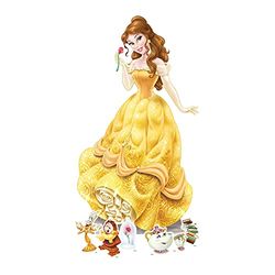 STAR CUTOUTS SP010 Belle kartonnen standaard met zes mini-feestaccessoires, prinsessen Disney-thema, middelgroot