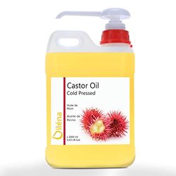 Oïléna - Huile de Ricin Pressée à Froid,Cheveux Brillants et Forts, Cils et Sourcils Épais, Barbe Dense, Ongles Renforcés – Hydratation Durable, Vergetures, Texture Dense, Massage, 100% Pure, 2000 ml