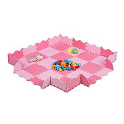 Relaxdays Alfombra Puzle Bebé, 36 Piezas, Suelo Goma EVA, sin Sustancias Nocivas, 1,4m², Colchoneta Niños, Rosado/Fucsia, Set de 16