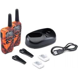 Midland XT50 Blaze Doppio, Radio Walkie Talkie Portatile, 24 Canali PMR446, 38 Toni CTCSS, Funzione VOX, Ricaricabile con USB, 8 Km di Portata, C1178.04, 2 Unità, Camo Arancione Originale Moassy Oak