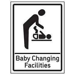 V Safety Baby Changing Facilities - 200mm x 300mm - 3mm Aluminium Composite