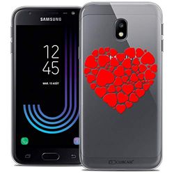 Caseink Hoes voor Samsung Galaxy J3 2017 J320 (5) Beschermhoes Case [Crystal Gel Motief HD Collectie Love Saint Valentin Design Coeur des Coeurs - Flexibel - Ultra dun - Gedrukt in Frankrijk]