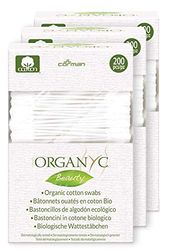 Organ(y) c 100% Certified Organic Cotton Buds - Biodegradable Packaging - 4 Packs of 200 (800 Total)
