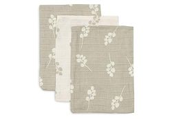 Jollein 536-848-67041 Twig Lot de 3 Gants de Toilette Olive/Blanc (15 x 20 cm)