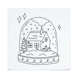 May and Berry Wooden Stamp Snow Globe 45 x 45 mm