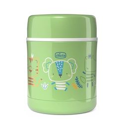 Chicco Thermocontainer voor levensmiddelen, thermo-maaltijdcontainer, houdt de temperatuur tot 6 uur, voor warme en koude levensmiddelen, babyvoeding, thermoskan, roestvrij staal, 300 ml, 6 maanden +