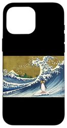 Retro Vintage Surfing A Great Wave Macaroni Penguin Lover Coque pour iPhone 16 Pro Max