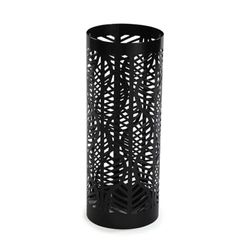 Versa Umbrella Stand Leaves Black Metal Iron 19 x 49 x 19 cm